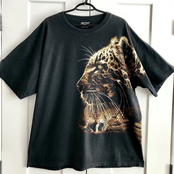 Rock Chang, Y2K, Rhinestone, Mens, Wild Cat, T Shirt, Double Sided Print, XXL - Picture 1 of 16